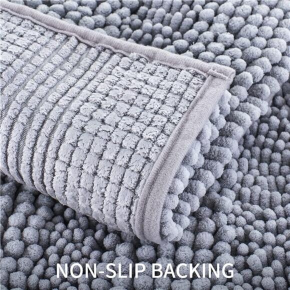 Bath Mats for Bathroom,Thick Soft Chenille Floor Mats Non Slip Shower Mats - Picture 4 of 7